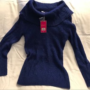 Candie’s Cowl Shine Sweater NWT